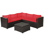 6 Pieces Patio Furniture Sofa Set with Cushions for Outdoor