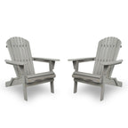 Lounge Patio Chair For Garden Outdoor Wooden Folding Adirondack Chair (Set of 2) Solid Cedar Wood Lounge Patio Chair For Garden