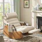Corduroy Nursery Glider Rocking Chair with Cushioned Seat