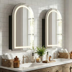 Modern Arched Medicine Cabinet with LED Light and Anti-Fog Mirror