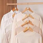 Solid Wood Clothes Hangers Set with Connector Hooks