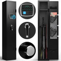 5 gun safes with 3 pistol pockets, quick access biometric adjustable heavy-duty gun rack mounted gun safes