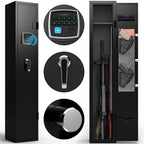 5 gun safes with 3 pistol pockets, quick access biometric adjustable heavy-duty gun rack mounted gun safes