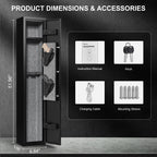 5 gun safes with 3 pistol pockets, quick access biometric adjustable heavy-duty gun rack mounted gun safes