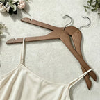 Solid Wood Clothes Hangers Set with Connector Hooks
