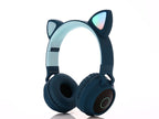 KIds Luxury Interesting Stevvex Portable Headset Wireless Bluetooth folding Headphones Headset Audio Adjustable Game Earphones With Microphone For PC phone (Pink)