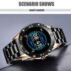 New Smart Watch For Men  With IP67 Waterproof Protecion and Heart Rate Fitness Tracker Pedometer For Android and IOS sistems Steel Band Sports Men Smart Watch