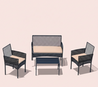 4Pcs Outdoor Patio Furniture Set – Rattan Wicker Sofa - Multiple Styles