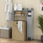 Wood Over the Toilet Bathroom Space Saver with Paper Holder and Shelf