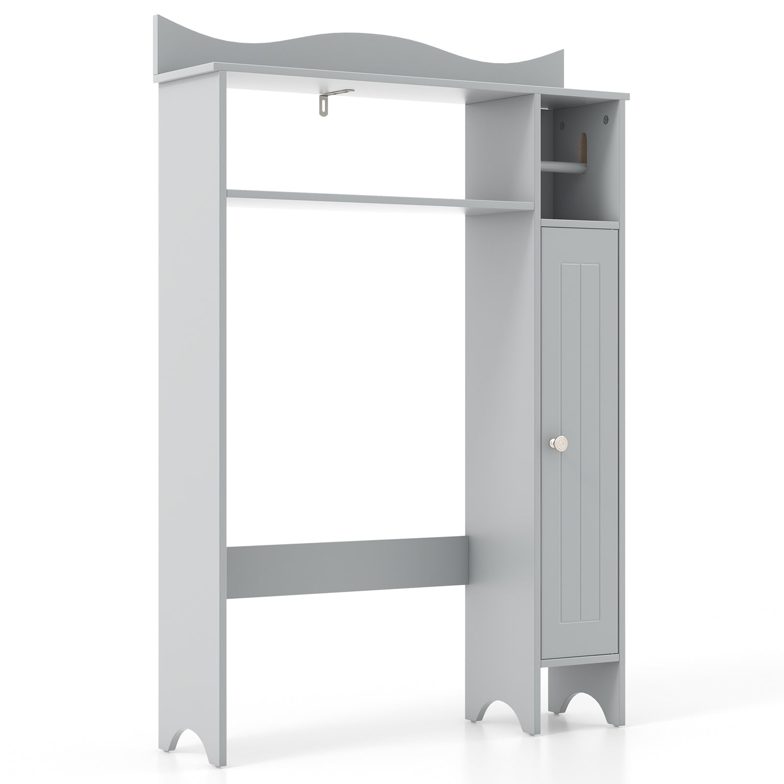 Wood Over the Toilet Bathroom Space Saver with Paper Holder and Shelf