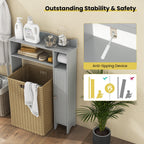 Wood Over the Toilet Bathroom Space Saver with Paper Holder and Shelf