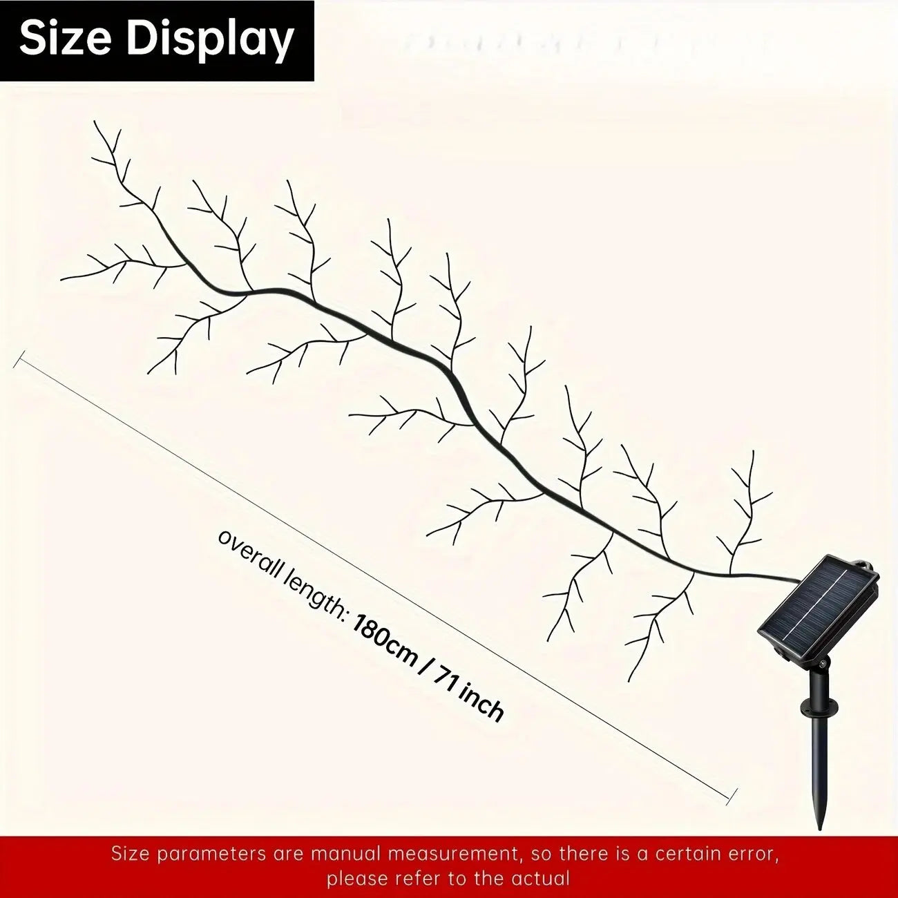 1PC Solar 96LED Willow Vine Lights,Outdoor Waterproof Fairy String Lights,Wall Decor Lamps For Garden,Porch,Shop,Terrace,Pathway
