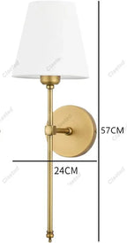Modern American Led Wall Lamp for Decor Bathroom Mirror Light Bedroom Corridor Stairs Cloth Lampshade Wall Sconce Room Decor