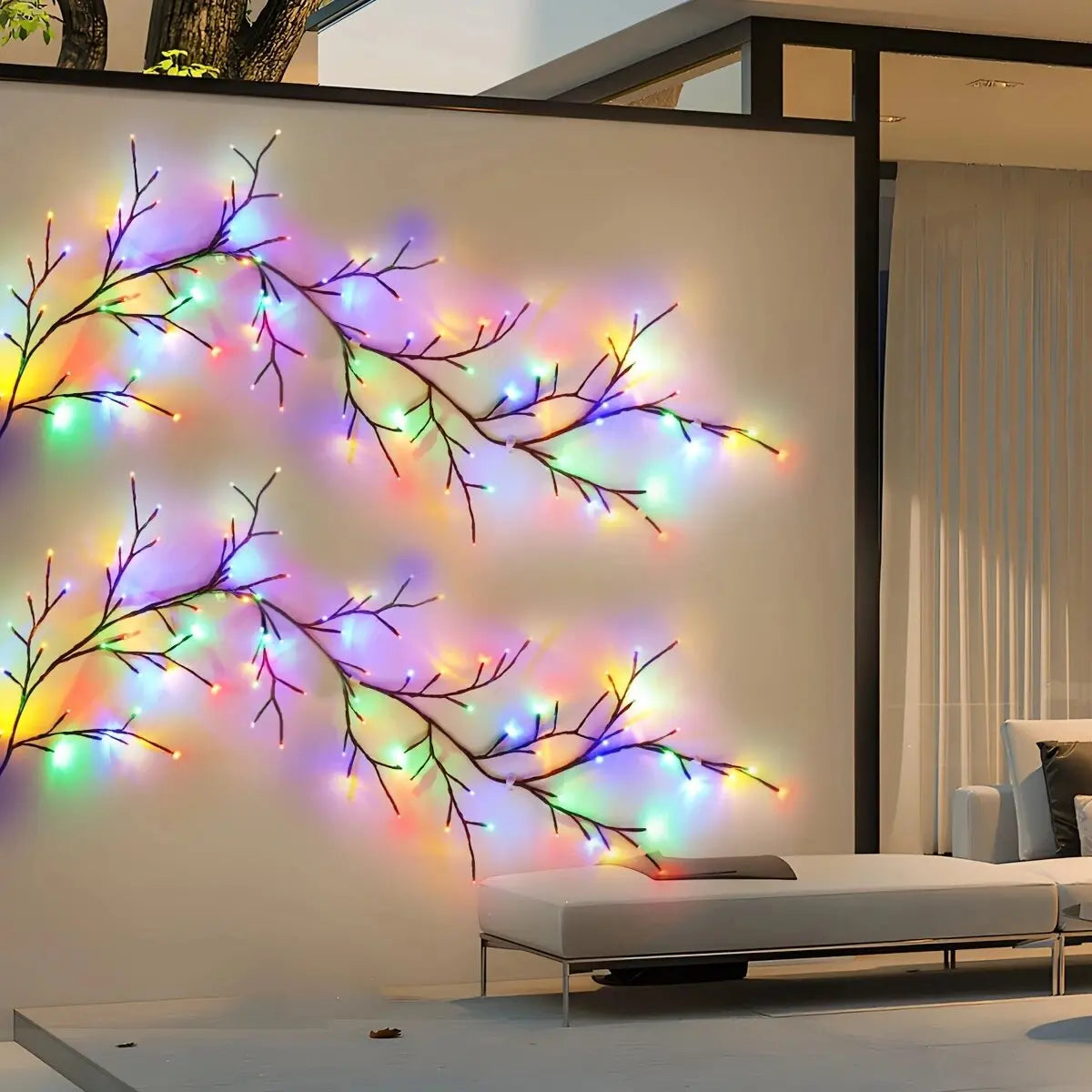1PC Solar 96LED Willow Vine Lights,Outdoor Waterproof Fairy String Lights,Wall Decor Lamps For Garden,Porch,Shop,Terrace,Pathway