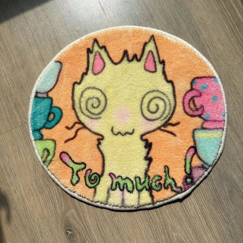 VIKAMA Cat Girl Carpet Soft Cute Children's Room Floor Mat Living Room Bedroom Bed Blanket Door Mat Home Decoration