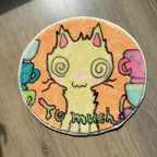 VIKAMA Cat Girl Carpet Soft Cute Children's Room Floor Mat Living Room Bedroom Bed Blanket Door Mat Home Decoration