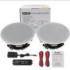 Herdio 6.5 Inch Home Audio 300W Ceiling Bluetooth Speaker Home Recessed Speaker System For Indoor Kitchen Bedroom Bathroom 2PCS