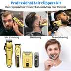 Hair Clippers for Men Professional Cordless Barber Clipper T-Blade Beard/Hair Trimmer Set Electric Razor Foil Shaver Nose Tr