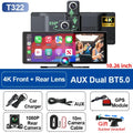 10.26'' Universal Portable Carplay Car Screen Wireless Carplay Screen Wireless Car Stereo Carplay Android Auto Car Touchscreen