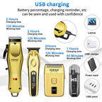 Hair Clippers for Men Professional Cordless Barber Clipper T-Blade Beard/Hair Trimmer Set Electric Razor Foil Shaver Nose Tr
