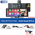 10.26'' Universal Portable Carplay Car Screen Wireless Carplay Screen Wireless Car Stereo Carplay Android Auto Car Touchscreen