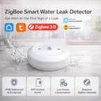 Zigbee Water Leak Sensor Flood Leakage Detector Linkage Alarm Sensor for Kitchen/Bathroom Support Tuya Smart Life Zigbee2mqtt