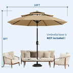 10FT 3-Tier Patio Umbrella Vented Outdoor Table Market Umbrella With Crank & Tilt Sunshade Fade Resistant For Pool Deck Yard