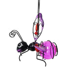 Solar Powered Hanging Bug Light Metal Hanging Flying Insects Lamp Garden Bug Light Ornament for Outside Lawn Decor