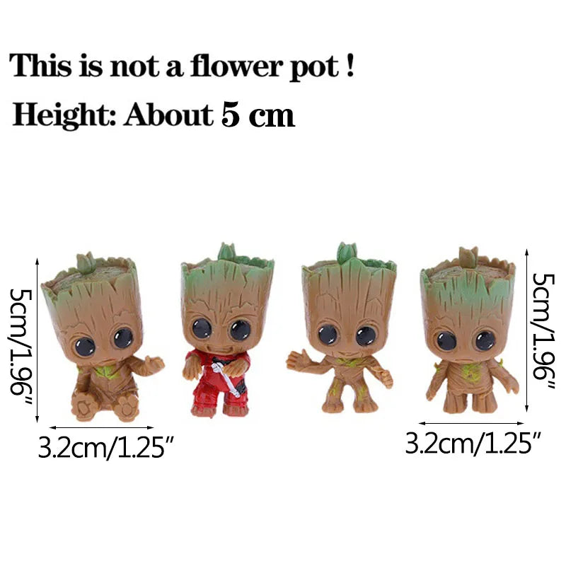 Home Decoration Crafts Miniature Model Office Desktop Display Cartoon Groot Figurines Handicrafts Decor Tree Man Ornament 5CM
