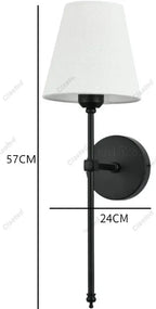 Modern American Led Wall Lamp for Decor Bathroom Mirror Light Bedroom Corridor Stairs Cloth Lampshade Wall Sconce Room Decor