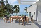Rinjani Rectangular Teak Table and Fortuna Armchair Dining Set