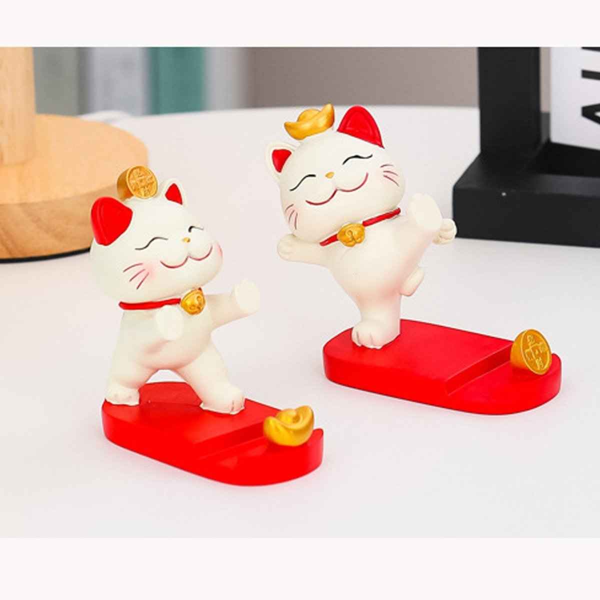 Kawaii Lucky Cat Phone Stand – Maneki Neko Style for All Phones