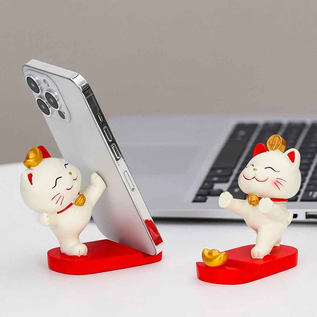 Kawaii Lucky Cat Phone Stand – Maneki Neko Style for All Phones