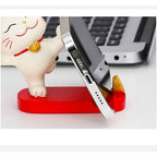 Kawaii Lucky Cat Phone Stand – Maneki Neko Style for All Phones