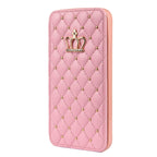 Cute Pink Wallet Flip Leather Phone Case For iPhone 14 13 12 Pro Max 11 Xr Xs X Cute Crown Cover For 7 8 Plus Card  Shock Absorption Card Pocket Pocket Full Protection Horizontal Stand Function Leather Phone Case