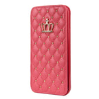 Cute Pink Wallet Flip Leather Phone Case For iPhone 14 13 12 Pro Max 11 Xr Xs X Cute Crown Cover For 7 8 Plus Card  Shock Absorption Card Pocket Pocket Full Protection Horizontal Stand Function Leather Phone Case