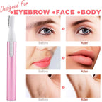 Electric Eyebrow Trimmer Women Face Razors Mini Shaver Battery Operated Small Facial Hair Remover with Comb Personal Epilator for Face Neck Fuzz Lips Body Arms Leg