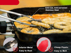 Extra Long Stainless Steel BBQ Tongs Salad Food Clips BBQ Flipping Tongs Non-Stick Kitchen Cooking Tools Stainless Steel and Non-Slip Heat Resistant Handle Great for Cooking Turning and Barbecue
