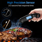 Food Kitchen Digital Meat Thermometer Waterproof Kitchen Food Cooking Thermometer with Backlight LCD Best Super Fast Electric Meat Thermometer Probe for BBQ Grilling Baking  BBQ Waterproof Kitchen Cooking Tools