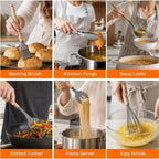 33-Piece Silicone Kitchen Utensils Set with Wooden Handles