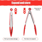Silicone BBQ Grilling Tong Kitchen Cooking Salad BBQ  Serving Tong Non-Stick Barbecue Clip Clamp Stainless Steel Tools Gadgets Silicone BBQ Grilling Tong Kitchen Cooking Salad BBQ Serving Tong Non-Stick Barbecue Clip Clamp Stainless Steel Tools